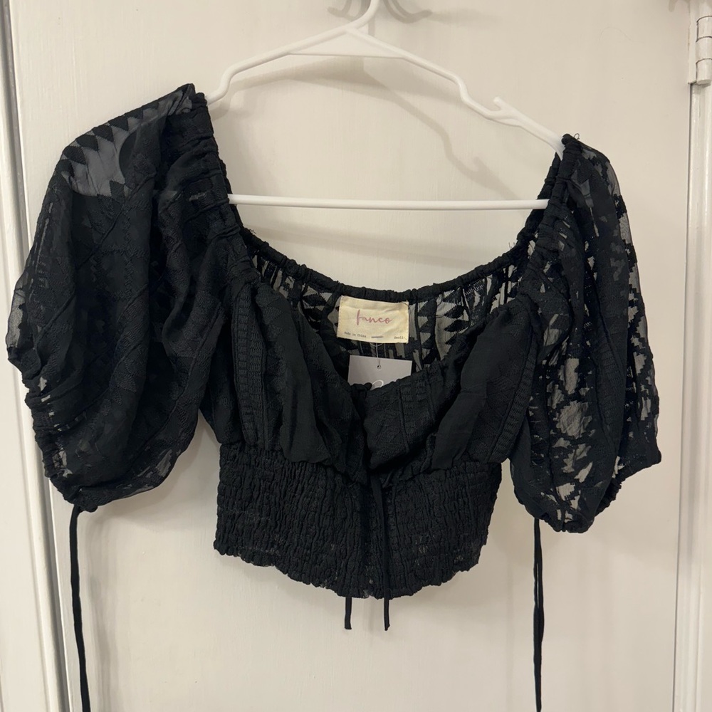 Black Lace Crop Top